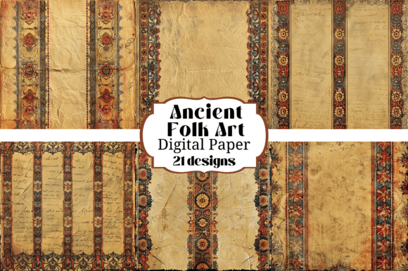 21 Ancient Folk Art Paper Backgrounds for Your Designs