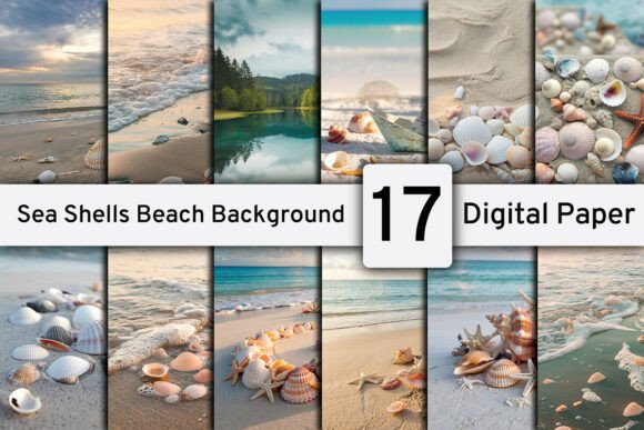 Beach Sea Shells Backgrounds Paper Pack: A Designer's Coastal Toolkit