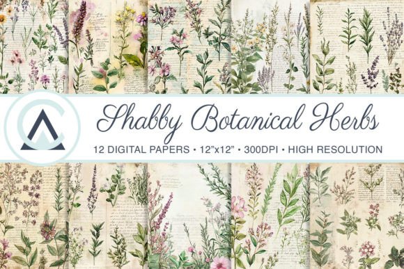 Botanical Herbs Shabby Chic Backgrounds: A Guide to Using Them