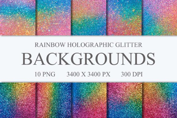 Bring Your Designs to Life with Rainbow Holographic Glitter Backgrounds