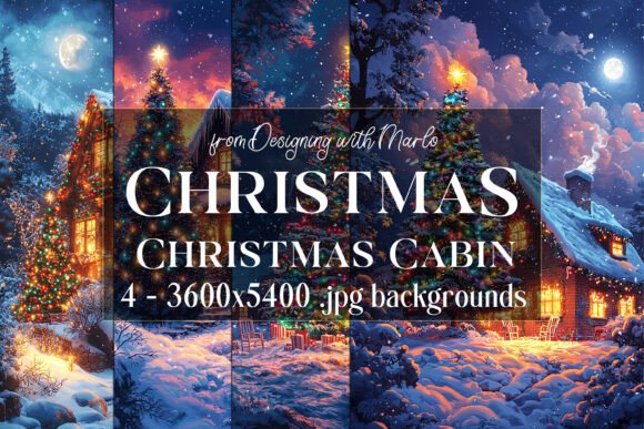 Christmas Northwoods Cabin Backgrounds 1: A Cozy Winter Toolkit