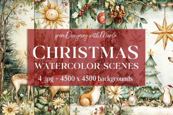 Christmas Scenes Backgrounds, Set 32: Your Festive Design Foundation