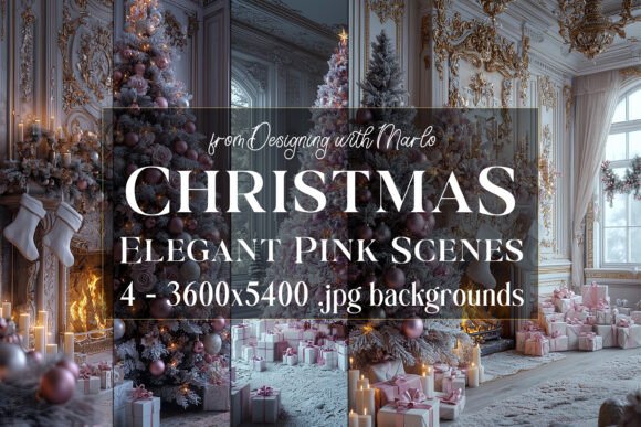 Elegant Pink Christmas Backgrounds S2: A Designer's Festive Toolkit