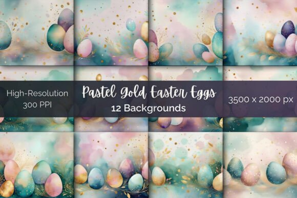 Elevate Your Spring Aesthetic with Pastel Gold Easter Eggs Backgrounds