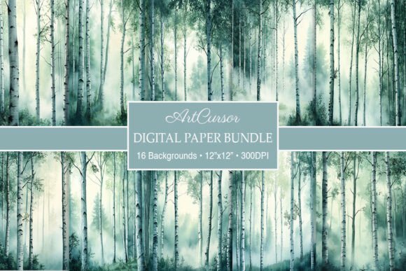 Embrace Tranquility with Misty Birch Forest Backgrounds