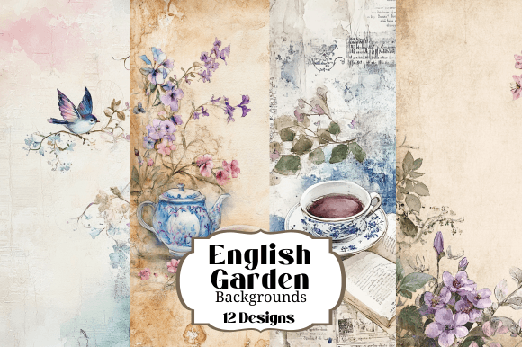 Enchanting English Garden Teatime Backgrounds for Your Projects