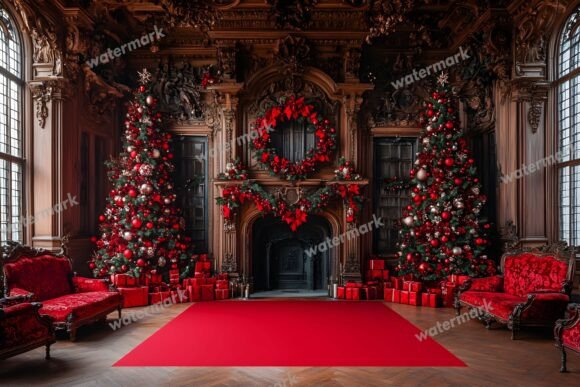 Enchanting Snowy Christmas Digital Backgrounds