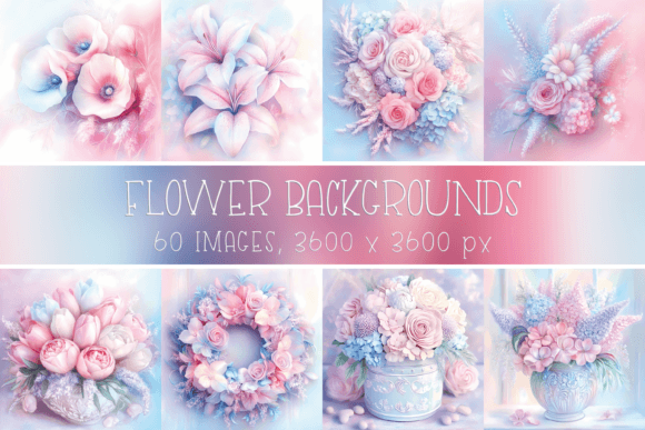 Light Blue Pink Flower Backgrounds: A Digital Design Toolkit