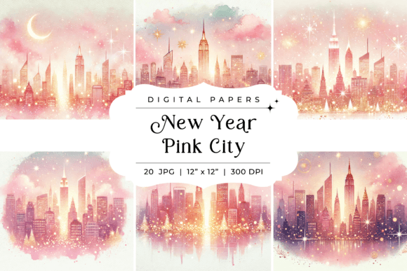 New Year Pink City Backgrounds: A Dreamy Digital Canvas