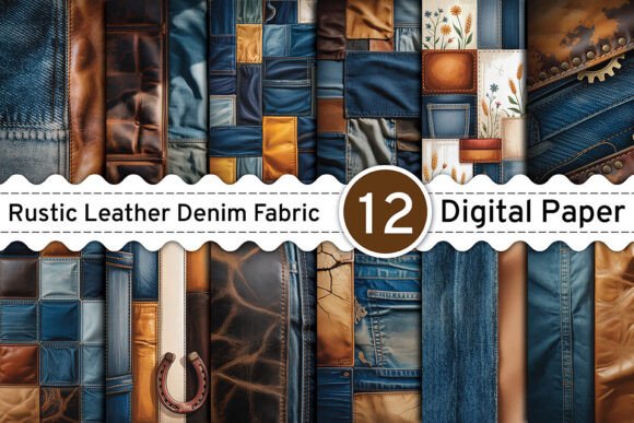 Rustic Leather Denim Fabric Backgrounds: Your Go-To Digital Textures