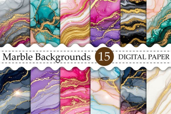 Timeless Elegance: Marble Backgrounds with Golden Veins