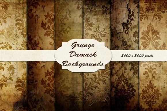 Unleash Drama: The Power of Grunge Damask Pattern Backgrounds