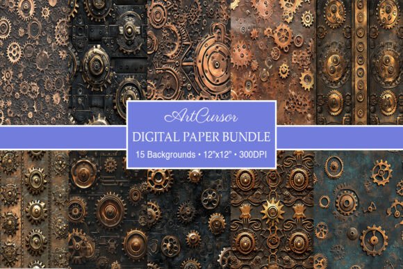 Unleashing Industrial Elegance with Steampunk Gears & Clockwork Backgrounds