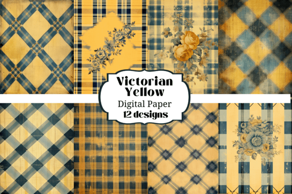 Victorian Yellow Blue Backgrounds for Your Creative Projects