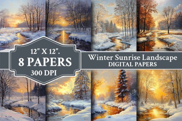 Winter Sunrise Landscape Backgrounds: Elevate Your Designs